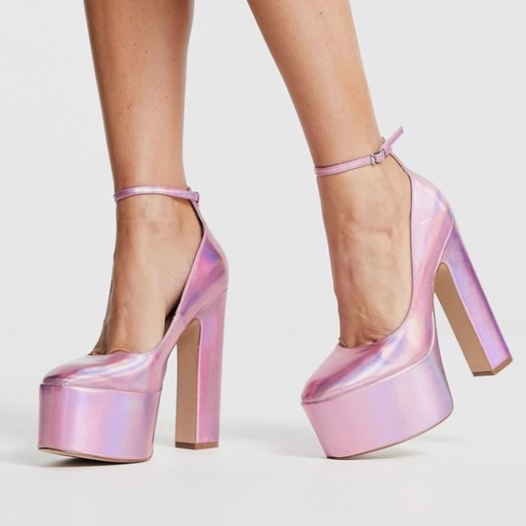 Steve Madden Shoes - Steve Madden Skyrise platform mary janes in pink irridescent